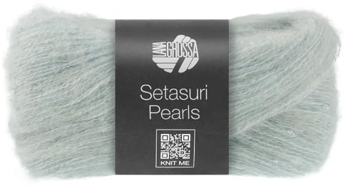 LANA GROSSA Setasuri Pearls | Feines Lace-Garn aus 50% Suri-Alpakafasern mit 22% Seide, 16% Baumwolle und 12% Glasperlen |25g Wolle zum Stricken & Häkeln | 140m GarnFB 209