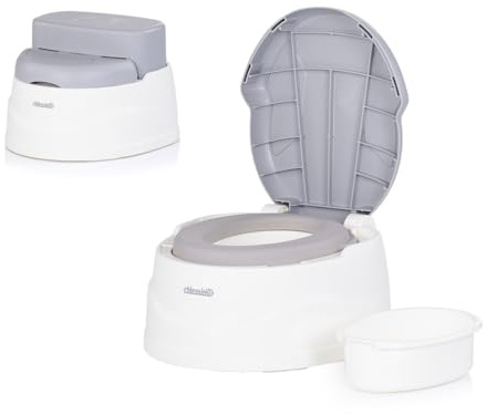 Chipolino Töpfchen 2 in 1 Step 2 Hocker Sitz Innenbehälter Spritzschutz Deckel grau