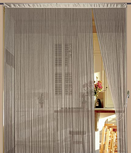 Kaikoon Fadenvorhang Vorhang Fadenstore Fadengardine Messe 90 cm x 240 cm Gold