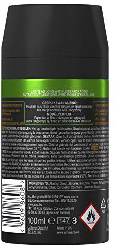 AXE - Déodorant Homme Provocation - Spray Compressé - fraîcheur 48h - parfum noix de coco et poivre noir (lot de 6x100ml)