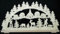 Rudolphs Schatzkiste Schwibbogen mit Dorf Kirche Waldtiere und Beleuchtung BxHxT 70x37x7cm NEU Lichterbogen Fensterbogen Spitzbogen Erzgebirge Seiffen Weihnachten Licht Holz Dekoration Beleuchtung