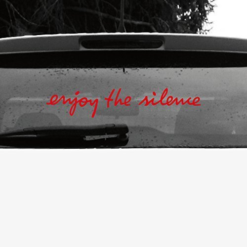 GreenIT Schriftzug Enjoy The Silence Aufkleber Tattoo die Cut car Decal Auto Heck Deko Folie Depeche Mode (rot invers)