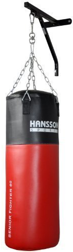 Hansson.Sports Boxsack gefüllt 25kg 80x30cm mit Wandhalter, Stahlkette & Drehwirbel