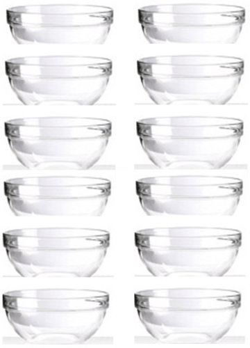 Luminarc Set of 12 Glass Dip Bowls Sauce Condiment Stacking Serving Dishes 6cm x 3cm