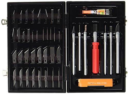 Max-Power 040262 Set Coltelli Tagliabalsa con Accessori per Modellismo e Bricolage, 50 Pezzi