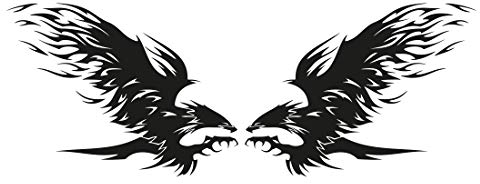 Autotattoo - Flammen Adler 007 - S (2 Stück - 1x gespiegelt) - je 40cm x 30cm - Auto Aufkleber