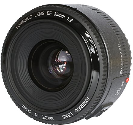 YONGNUO YN35mm F2 - Obiettivo grandangolare con baionetta EF per Canon EOS 500D/600D/650D/700D/5D/5D Mark II/5D Mark III/5DS/5DS R/6D/7D Mark II