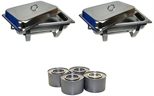Chafing Dish Speisenwärmer Warmhaltebehälter Edelstahl 2er GN-Behälter Profi Set