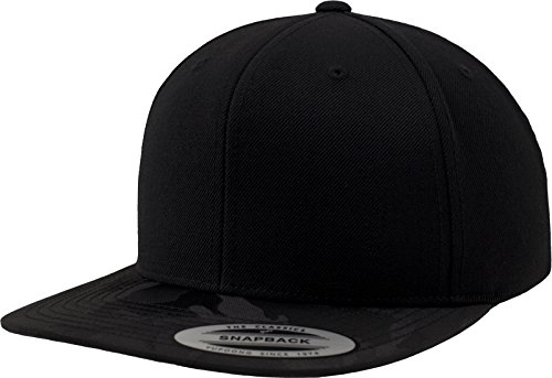 Flexfit Unisex 6089CV-Camo Visor Snapback Kappen, Black camo, one Size