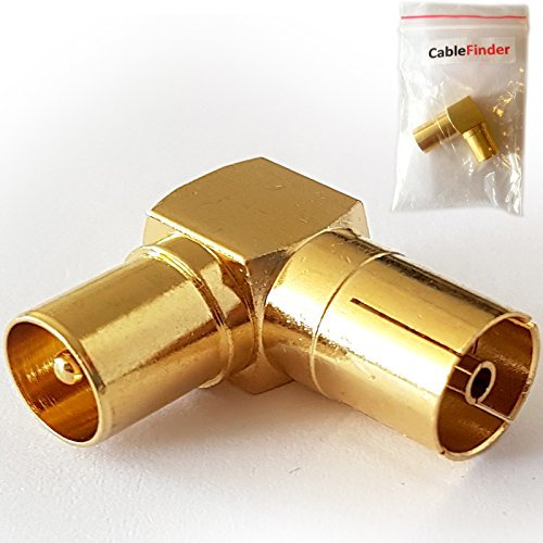 Loops Right Angled 90 Degree Aerial Adapter -TV Male To Female Connector- RF Coaxial Coax Plug Socket OFFICIAL