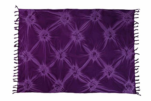 Ciffre Sarong Pareo Wickelrock Strandtuch Tuch Schal Wickelkleid Strandkleid Blickdicht Palma - Lila
