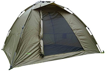 MK-Angelsport Ruck Zuck Karpfenzelt Fast Standup 2 Man Bivvy incl. Gummihammer mit Fester Plane