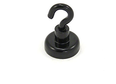 Schwarz Gestrichene Neodym -Hakenmagnet Mit M4 -Haken Für Kühlschrank, Whiteboard, Hinweis, Aktenschrank Oder Büro - 20mm Durchmesser x 30,5mm Hoch - 16,5kg Zug - Pack Von 20