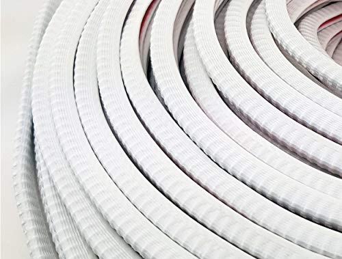 SMI-Kantenschutzprofil KS1-2W für 1-2mm PVC mit Stahleinlage Weiß selbstklemmend ohne Kleber - Kantenschutz, Kederprofil, Kantenprofil, Kantenschutzleiste für Autotüren, Bleche (1 m)
