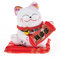lachineuse - Statuette Chat Japonais Kawaii - Tirelire Maneki Neko - Porte Bonheur Japonais - Objet Déco en Porcelaine - 11,5x10x8 cm - Coloris Blanc - Idée Cadeau Japon Asie