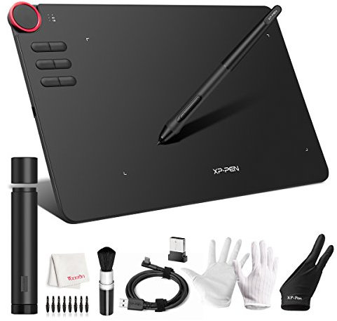 XP-PEN DECO-03 Drawing Tablet 10x5.62 inch Wireless Graphics Tablet with 8192 Levels Battery-free Stylus 6 Hot Keys for Art Creation, Paint, Sketch, Design for Windows 10/8/7 & Mac OS