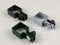 3 Stück Endschelle quadratisch im SET 60x60mm grün für Ø6mm Draht, Zaunschelle