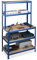 relaxdays Scaffale in Metallo, Banco da Lavoro, Capacità fino a 900 kg, 5 Ripiani, Incastro 180x100x60, Acciaio,MDF, blu