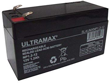 ULTRAMAX 12V 1.2AH - 1.3AH BURGLAR/INTRUDER ALARM BATTERY