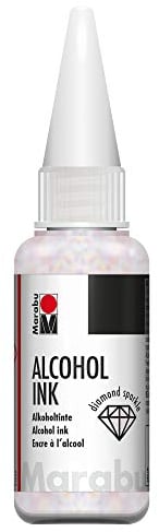 Marabu 12160059511 - Alcohol Ink Diamant für funkelnden Schimmer-Effekt, 20 ml, Alkoholtinte für nicht saugende Untergründe, beschichtetes Spezialpapier, Metall, Keramik und Glas