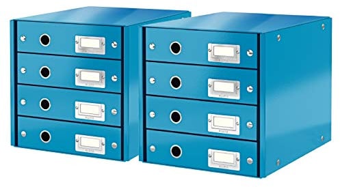Leitz 604800/604900 Schubladenset Click und Store WOW, Graukarton (Blue)