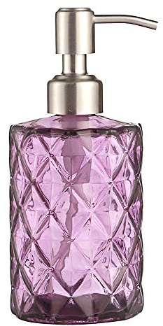 YunNasi Seifenspender mit Edelstahlpumpe, nachfüllbare Flüssigseifenschale Seifenspender für Badezimmer-Theke, Küchenspüle (Lila)