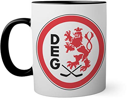 Ice Hockey Team Dusseldorf EC DEG Eishockey Schwarze Innenseite mit passendem Henkelbecher Mug 330ml