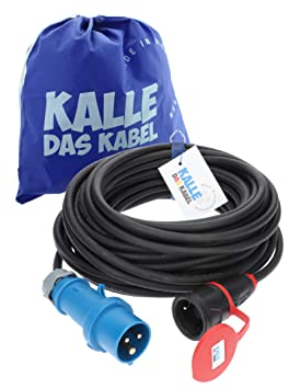 CEE Adapterleitung Kalle Blue CEE Stecker auf Schuko Kupplung 3G 1,5mm² 230V 16A von KALLE DAS KABEL 20 Meter