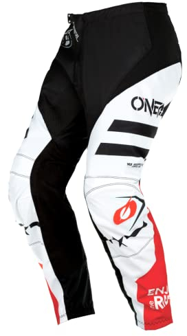 O'NEAL | Motocross-Hose | Kinder | MX Mountainbike | Passform für Maximale Bewegungsfreiheit, Leichtes, Atmungsaktives & langlebiges Design | Element Youth Pants Squadron V.22 | Weiß Schwarz | 18