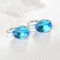 Cunluna 925 Silber Schmuck Ohrringe mit Multicolor oval geformt Engrabstein Stein Ohrringe für Frauen Hochzeit-JS-ZRE748-blau
