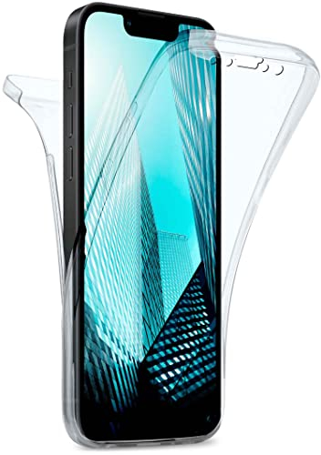 moex Coque Double en Silicone Transparent Compatible avec Apple iPhone 13, Housse de Protection complète des 2 côtés, Coque de téléphone Portable Avant et arrière - Cristal