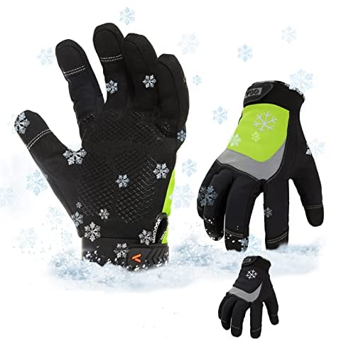 Vgo… 2 Paare 32℉ oder mehr 3M Thinsulate C40 gefüttert hohe Fingerfertigkeit Touchscreen Synthetikleder Winter warme Arbeitshandschuhe, wasserdicht Insert (SL8775FW)