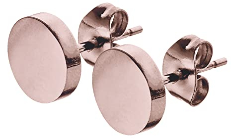 SMYKKO® OKOLI SILEA - Fake Plug Ohrstecker | Edelstahl Ohrringe für Männer & Frauen | Edelstahl | Modischer Ohrschmuck | Tunnel | Fakeplugs | RUND (Bronze)