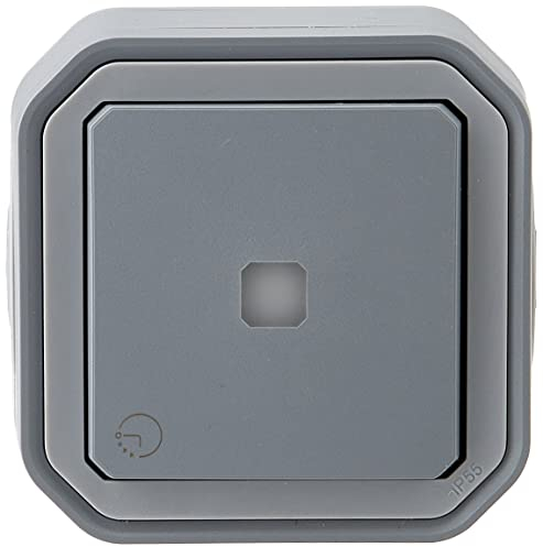 Legrand - Interrupteur temporisé lumineux étanche Plexo livré complet avec voyant pour montage en apparent gris