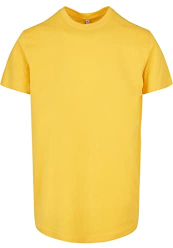 Build Your Brand Men's T-Shirt Basic Round Neck Basic Men's T-Shirt with Crew Neck Cotton Regular Fit Sizes XS - 5XL, Taxi Yellow., XXL
