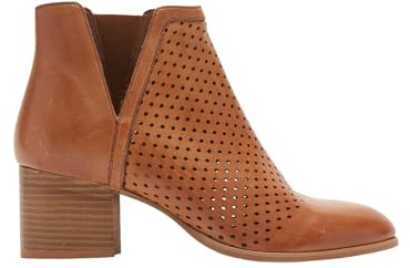 BATA Stivaletti in pelle traforata con tacco donna elegante e moderno