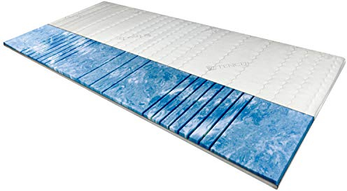 AM Qualitätsmatratzen 7 Zonen Deluxe Gel Topper 135x190cm RG50 - Made in Germany - Atmungsaktiver Gelschaum Topper 135x190-8cm - Kühlende Matratzenauflage mit Lyocell Bezug und Anti-Rutsch Funktion