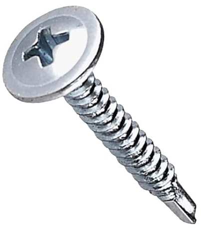 Flange Head Phillips Self Drilling Screws 4.2mm x 32mm (Pack of 25) Modified Truss Zinc Plated Steel Fine Thread Pan Head Pozi Screw for Wood Sheet Metal Plasterboard Plastic Aluminum