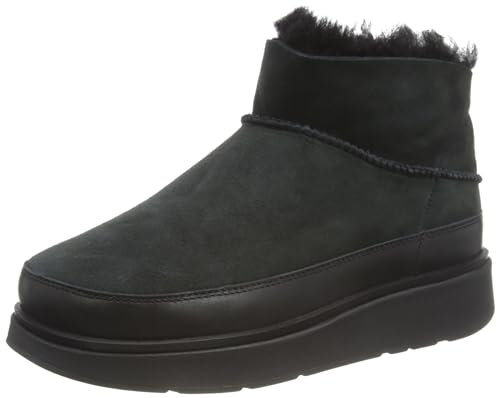 Fitflop Damen GEN-FF Ultra-MINI Double-Faced Shearling Boots Stiefelette, Schwarz, 42 EU