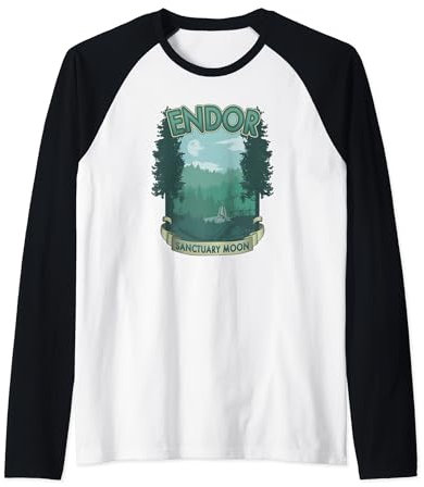 Star Wars Endor Sanctuary Moon Landscape Poster Raglan Baseball Tee