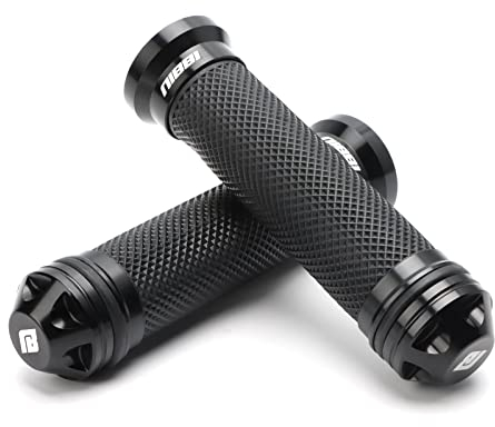 nibbi Aus CNC Aluminium Universal Motorrad Lenkergriffe Griffe 22 mm - 24 mm Off-Road Motorrad Griff utschfest Haltbar für Motocross Gasgriff Anti-Rutsch Motorradgriffe hochwertige