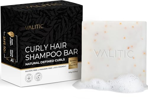 VALITIC Curly Hair Wave Shampoo Bar, Keratin and Biotin Solid Shampoo Bar