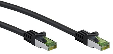 Goobay 61097 - CAT 8.1 Rohkabel - Netzwerkkabel/LAN Kabel - Highspeed 40Gbits Patchkabel mit S/FTP PiMF Schirmung/schwarz / 7,5M