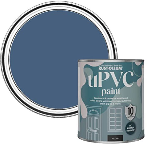 Rust-Oleum Blue uPVC Door and Window Paint In Gloss Finish - Ink Blue 750ml