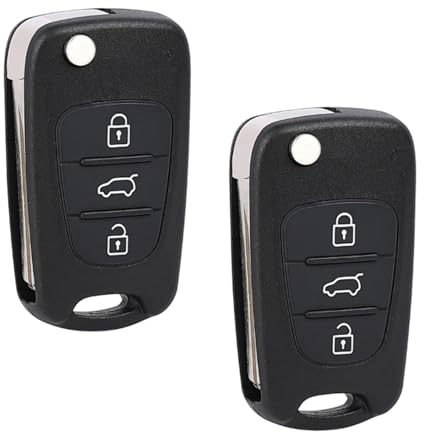 Betterher 2 Pezzi 3 Tasti Guscio Chiave Auto compatibile con Hyundai i30 i20 i10 ix20 ix35 e Kia Cee'd Soul Rio Sportage Venga Telecomando Cover Guscio Chiave Accessori