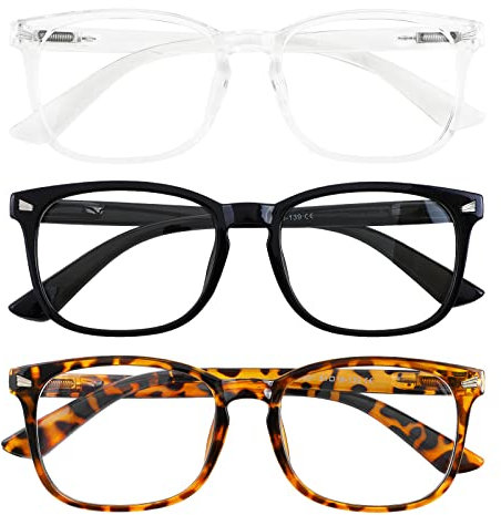 Clundoo Blaulichtfilter Brille, 3er-Set Rund Blue Light Blocking Glasses, Superleichte Anti-Müdigkeit Computerbrille Gaming Schutzbrille, Ohne Stärke Blaufilter Brille für Damen und Herren