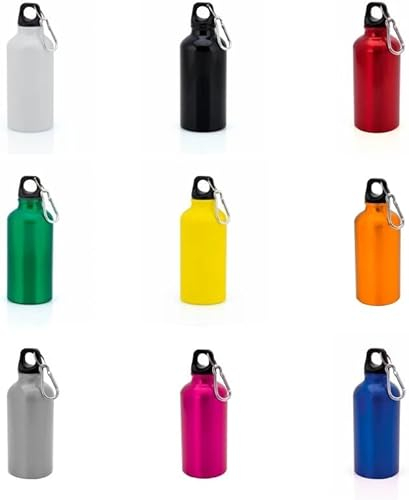 Lot de 20 bidons de 400 ml de capacité avec corps de finition en aluminium dans des couleurs vives et variées Détails et cadeaux de fûts pour salle de sport, mariage, événements, fêtes