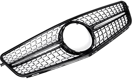 Nieren Kühlergrill W204 Für AMG C63 Stil Grill Auto Frontstoßstange Grill Grill Für Mercedes Für Benz C-Klasse W204 C180 C200 C300 2008-2014 Kühler-Grill (Farbe : Black B)