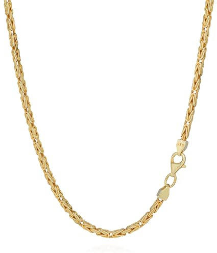 NKlaus Collier 42cm - 50cm Königskette 925 Silber Gelb Gold vergoldet 4 fach diam. Halskette
