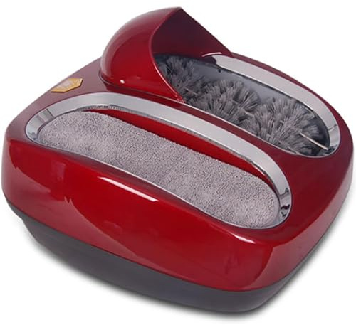 Sohlenreinigungsmaschine, automatischer intelligenter Schuhreiniger-Polierer mit Vollsensorschalter, Schuhoberteil-Eingangsschuhbürste, Schuhreiniger, for Hotels, Gewerbegebäude, Banken (Color : Red